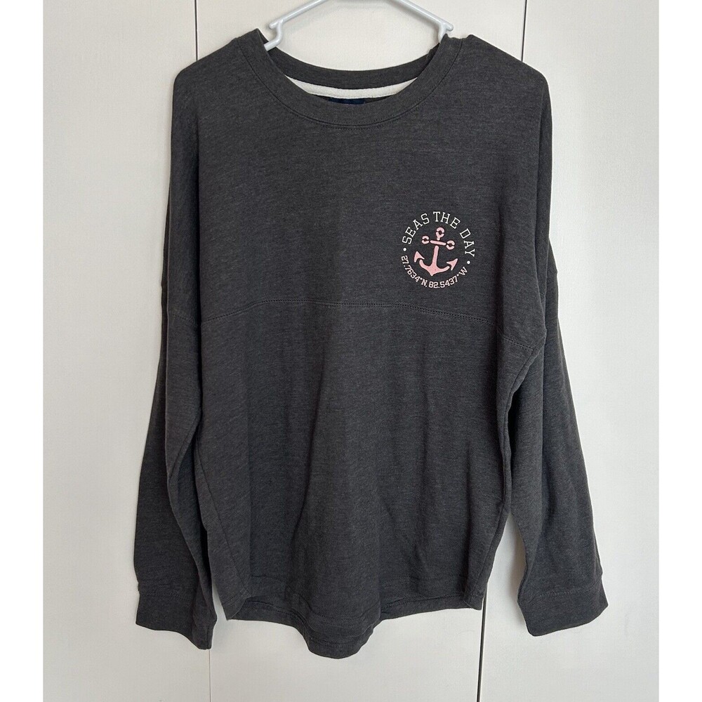 Men's MV Sport “Seas The Day” Tampa Bay Florida Long Sleeve T-Shirt Sz L Gray